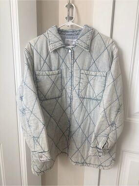 Marc New York Quilted Light Blue & White Denim Jacket
